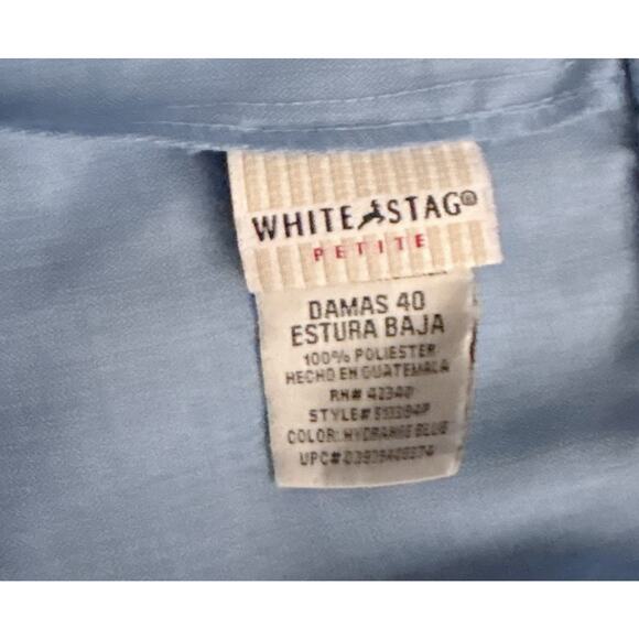 WHITE STAG Womens Ladies Petite Size 16P Blue Pull On High Rise Pants 28" Inseam - Picture 6 of 6